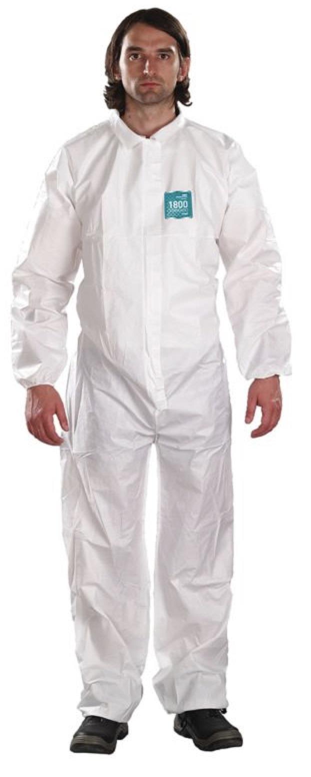 MICROCHEM 1800 COLLARED COVERALL - Tagged Gloves
